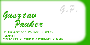 gusztav pauker business card